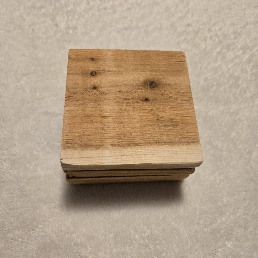 Handmade Cedar Wood Coasters Set Of Four - Picture 2 of 6